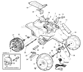 Part Location Diagram of 74504-2259 Power Wheels Motor Drive Gear